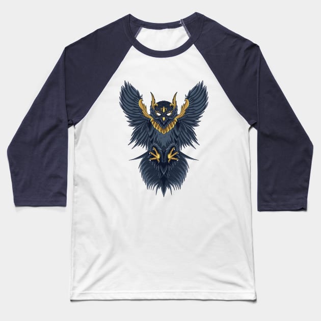 Amazing Owl Illustration Baseball T-Shirt by godansz